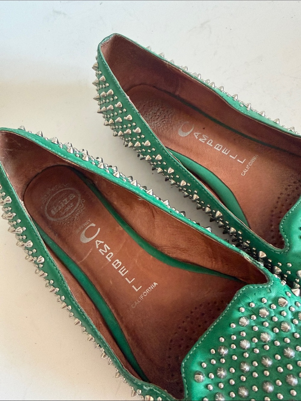 Jeffrey Campbell Green Studded Pointed Toe Flats - Picture 4 of 10